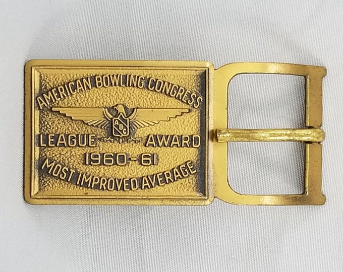Belt Buckle American Bowling Congress League Award 1960 - 1961 Most Improved Ave