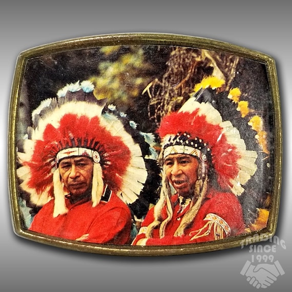 Belt Buckle Photograph Picture of Native American Indians Southwest Western
