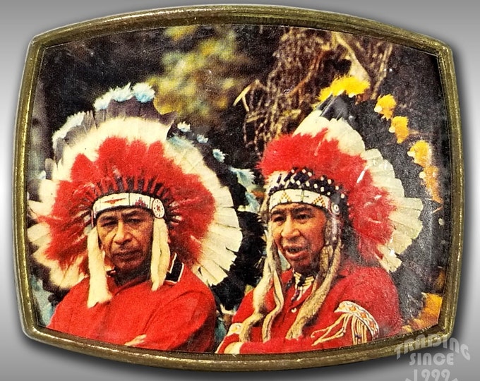 Belt Buckle Photograph Picture of Native American Indians Southwest Western