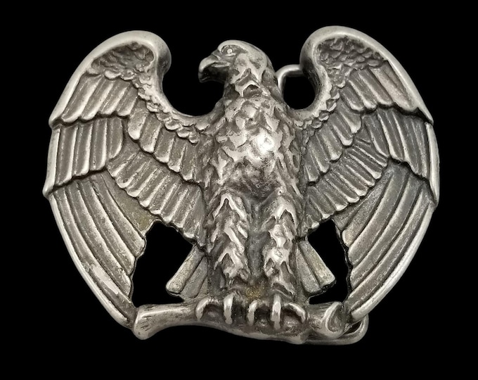 Avon Silver Tone Eagle Belt Buckle Statement Vintage USA Made