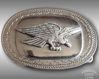 Vintage Belt Buckle Flying American Bald Eagle Silver Color Western Style Gift