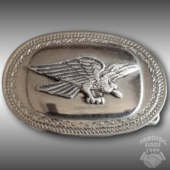 Vintage Belt Buckle Flying American Bald Eagle Silver Color Western Style Gift