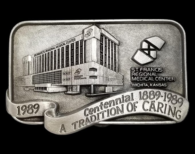 VTG Belt Buckle 1989 St. Francis Regional Medical Center Hospital Wichita Kansas