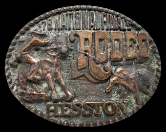 Vintage Gürtelschnalle 1978 HESSTON NFR National Final Rodeo Cowboy Western
