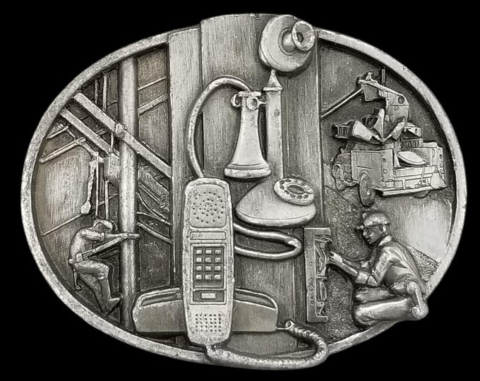 Vintage Z-50 Telephone Industry Pewter Belt Buckle Made In USA Collectible