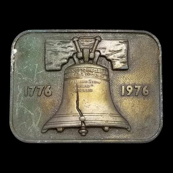 Vintage Belt Buckle 1976 Brass Liberty Bell Philadelphia Pennsylvania USA