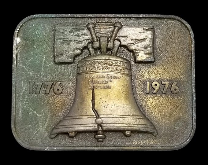 Vintage Belt Buckle 1976 Brass Liberty Bell Philadelphia Pennsylvania USA