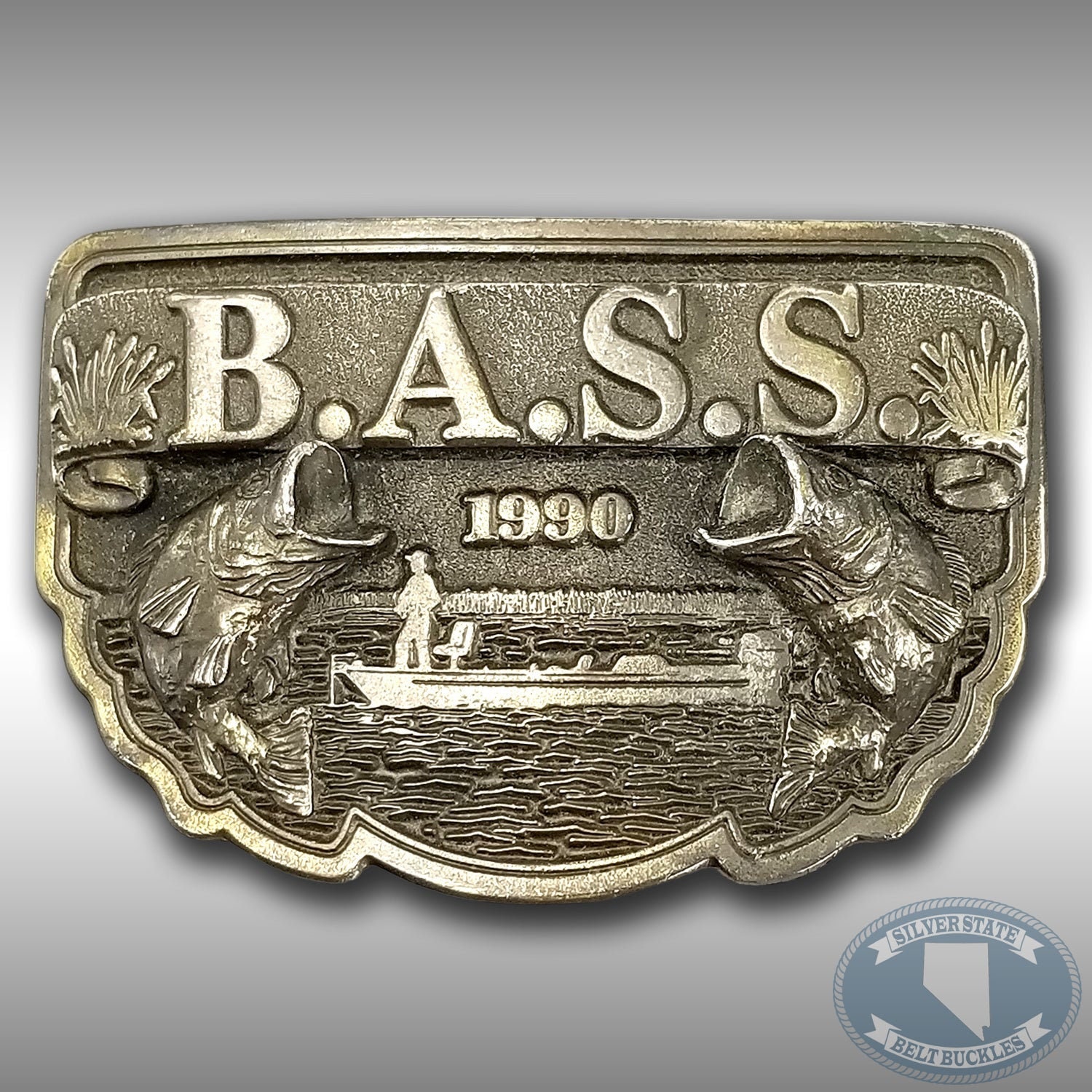 BASS 1988 Bass Anglers Sportsman Society belt buckle - sporting