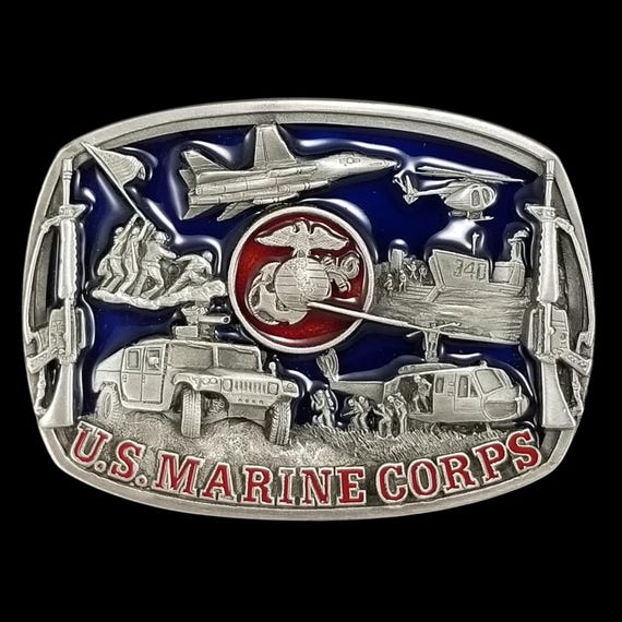 Vintage 1991 Bergamot U.S. Marine Corps Belt Buckle Military Patriotic USA Made