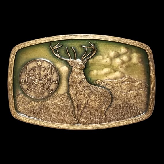 Vintage Belt Buckle 1981 Brass BPOE Benevolent and Protective Order of Elks