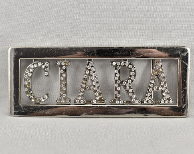 Belt Buckle Ciara Name Womens Rhinestones Shiny Sparkling Silver Color Gift