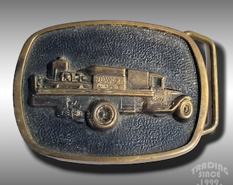Belt Buckle 1981 Dowell Service Oil field Brass Truck Limited Edition 7 Million