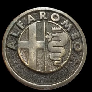 Vintage Belt Buckle 1975 Brass Alfa Romeo Logo Automotive USA Made By Adezy