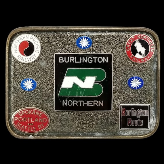 Burlington Northern Railway Brass Belt Buckle - Collectible Railroad Memorabilia