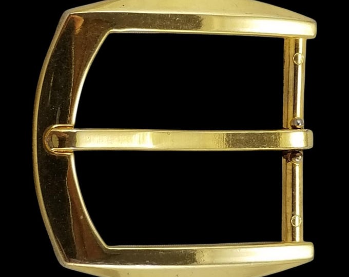 Vintage Gold Tone Belt Buckle Made in Spain Pin Buckle Single Prong