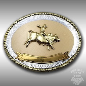 Belt Buckle Oval Bull Rider Rope Border Rodeo Western Cowboy