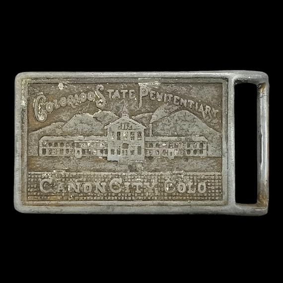 Vintage Colorado State Penitentiary Canon City CO Belt Buckle Prison Souvenir