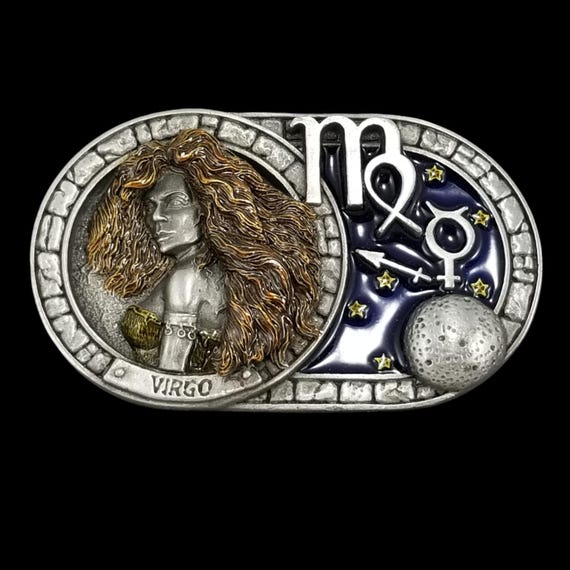 Dragon Designs Tanside Virgo Belt Buckle Pewter Zodiac Sign 2006 Made in USA