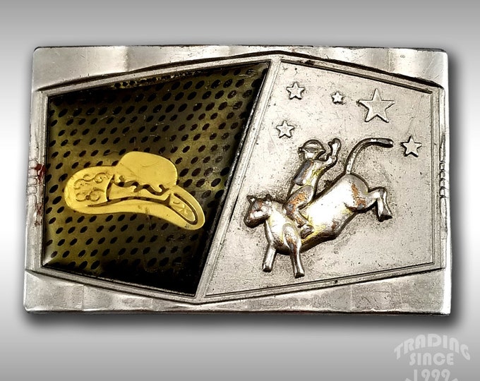 Belt Buckle Cowboy 3D Hat Riding Rodeo Western Bucking Bull Southwest