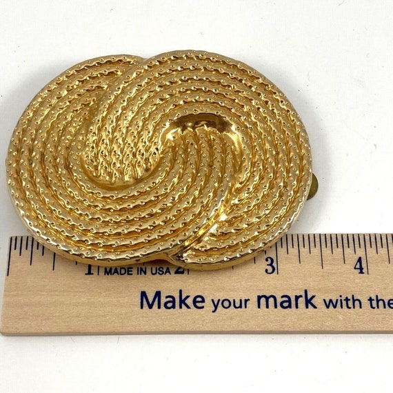 Nan Lewis Belt 34' Gold Tone Rope Woven Circles 80s 90s