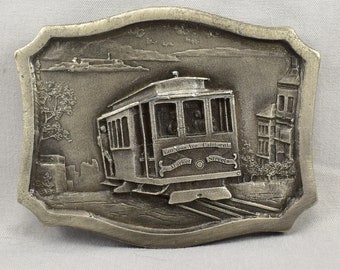 Vintage Gürtelschnalle 1977 San Francisco Cable Car USA Indiana Metallhandwerk