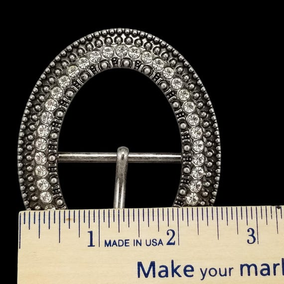 Oval Rhinestone Women‎ Center Bar Belt Buckle Embellished Fashion Accessory Rhinestone Crystal Belt Buckle Antique Oval Floral Engraved  main image 3