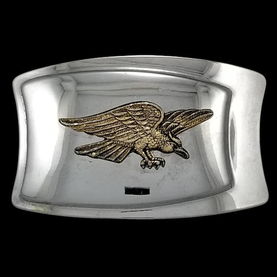 Silver Color Bald Eagle Belt Buckle - Western Accessory for Men
