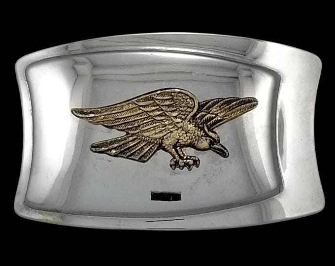 Silver Color Bald Eagle Belt Buckle - Western Accessory for Men