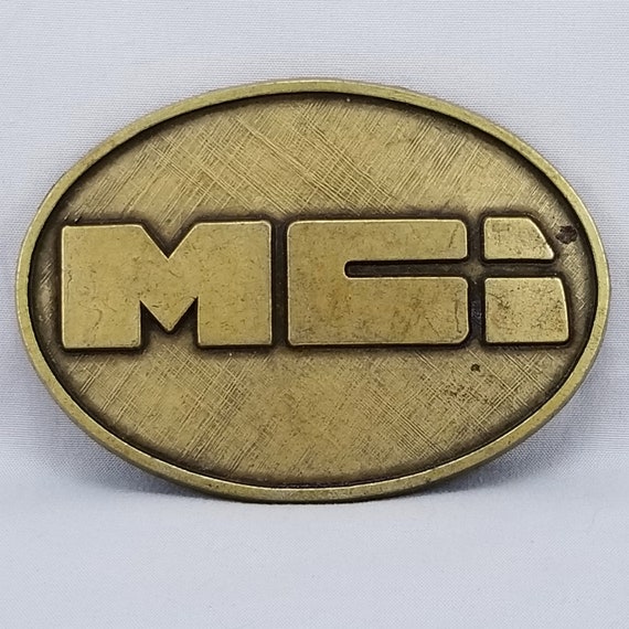 Vintage Belt Buckle MCI Oval Gold Color