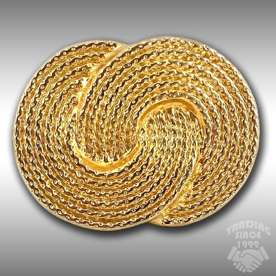 Vintage Belt Buckle Women's Nan Lewis Rope Woven Circles Women's 80s 90s