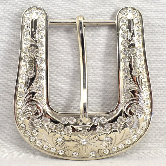 Vintage Belt Buckle Large Pin Buckle Ornate Filig… - image 2