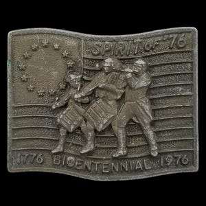 Vintage Belt Buckle 1976 Spirit Of &#39;76 1776 Bicentennial 1976 Marching USA Made