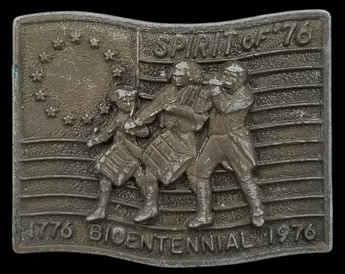 Vintage Belt Buckle 1976 Spirit Of '76 1776 Bicentennial 1976 Marching USA Made