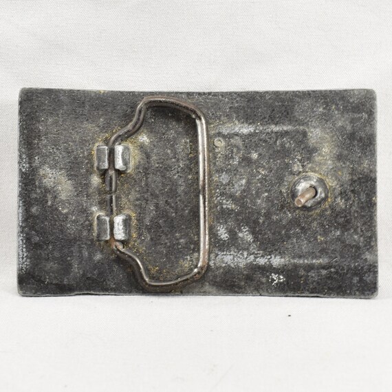 Vintage Belt Buckle Double Headed Dragon Silver C… - image 3