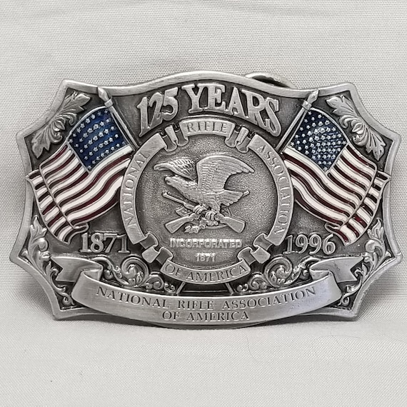 Belt Buckle Pewter NRA 125th Anniversary National Rifle Association 1871 - 1996