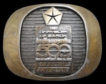 Vintage Belt Buckle 1987 Chrysler LeBaron Indianapolis 500 Official Pace Car