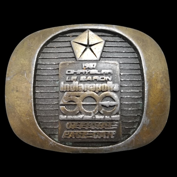 Vintage Belt Buckle 1987 Chrysler LeBaron Indianapolis 500 Official Pace Car