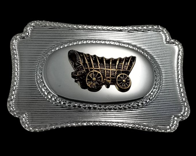 Belt Buckle Covered Wagon Western Pioneer | Old West Cowboy Buckle |Oregon Trail