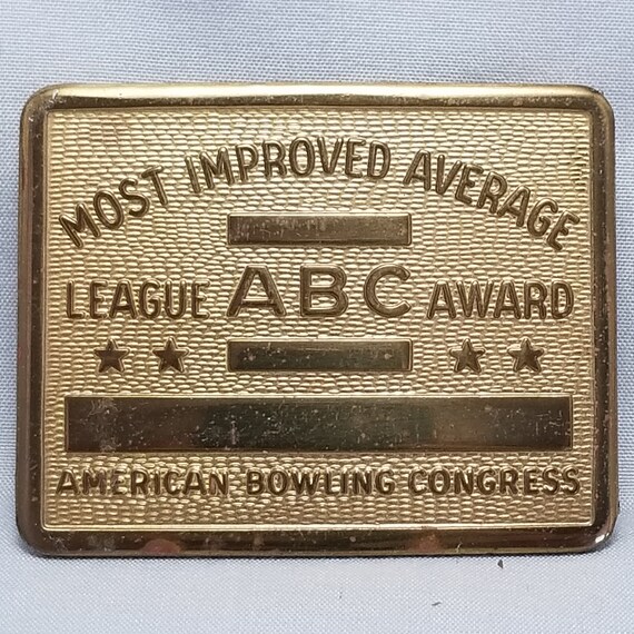 Belt Buckle ABC American Bowling Congress League Award Most Improved Average