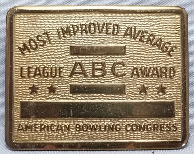 Belt Buckle ABC American Bowling Congress League Award Most Improved Average
