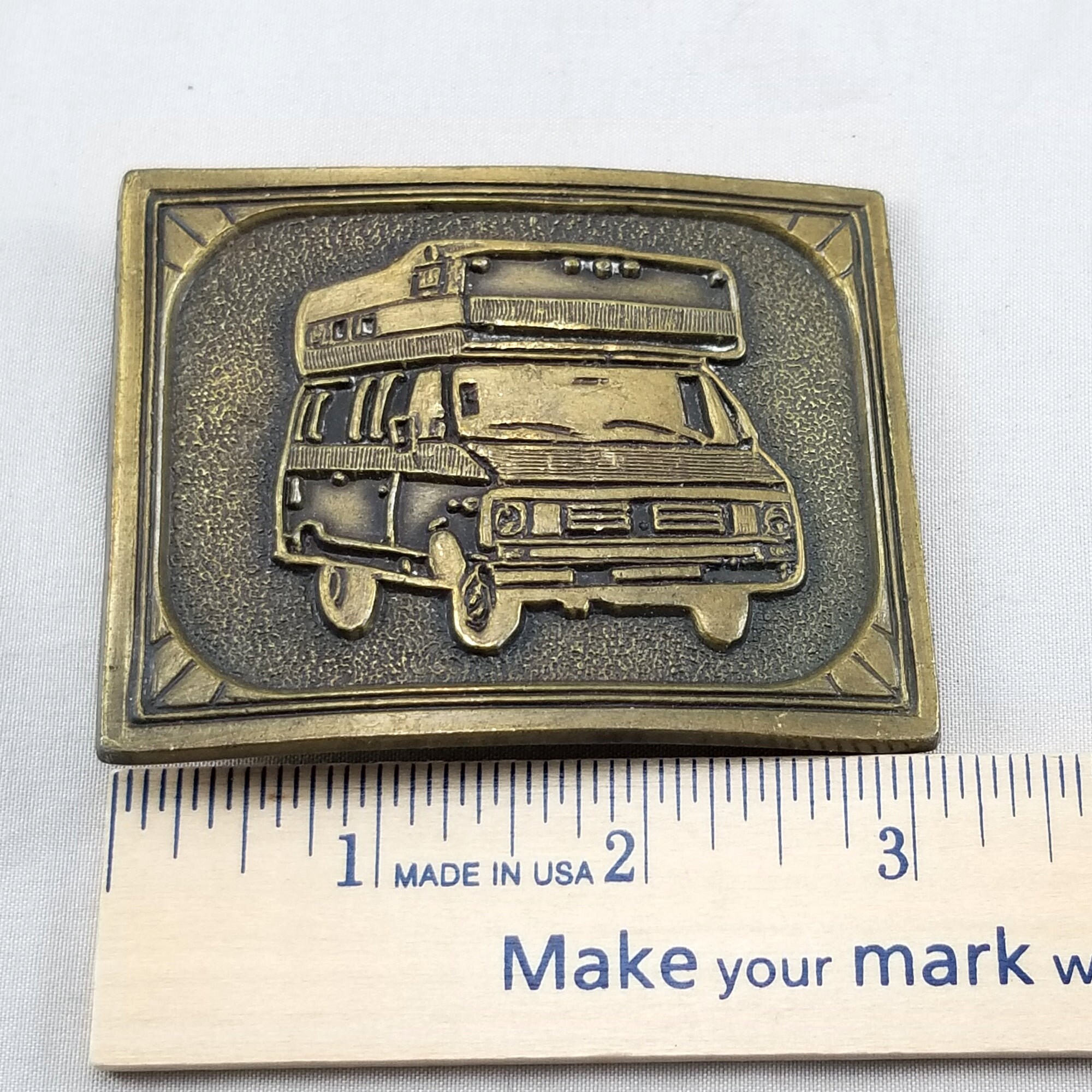 Belt Buckle 1970s 1980s Van RV Travel Campervan Winnebago Custom  display picture 1