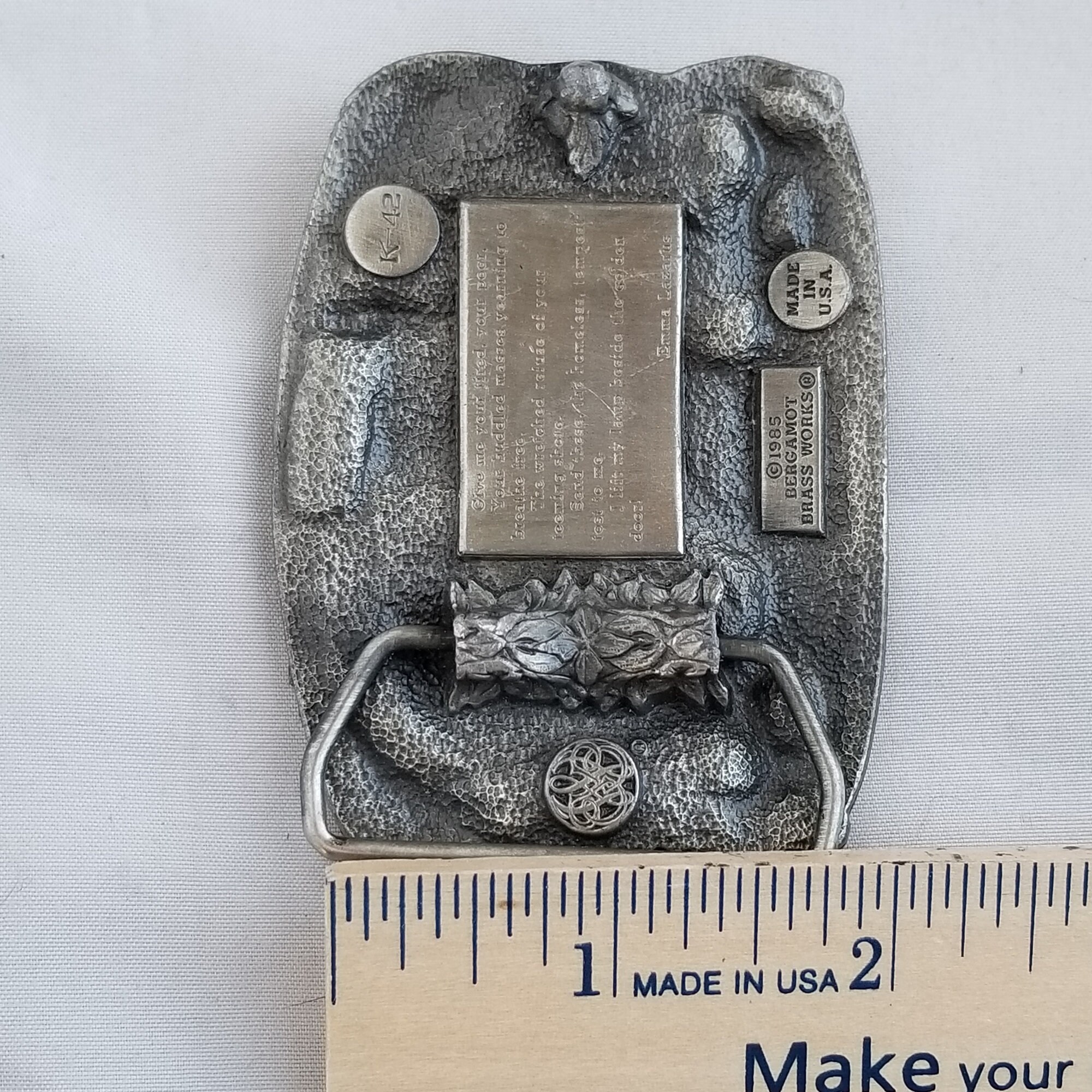 Boucle De Ceinture Statue De La Liberté 3D Dorée - Édition Limitée USA France