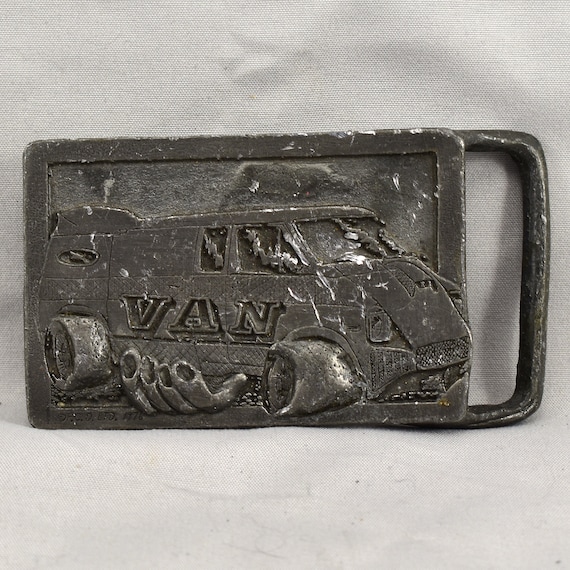 Vintage Belt Buckle Custom 1970s Van Handmade In The USA By Buck-L-Up Gift