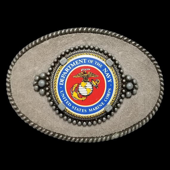 Vintage Belt Buckle Department Of The Navy United States Marine Corps USMC