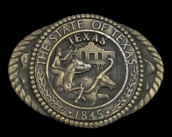 Vintage Belt Buckle The State Of Texas Lone Star The Alamo Rodeo Koleago USA