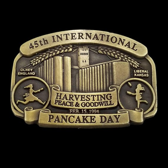 Belt Buckle Vintage 1994 Western Associates International Pancake Day Limited
