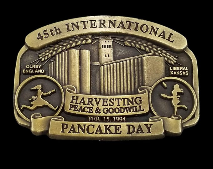 Belt Buckle Vintage 1994 Western Associates International Pancake Day Limited