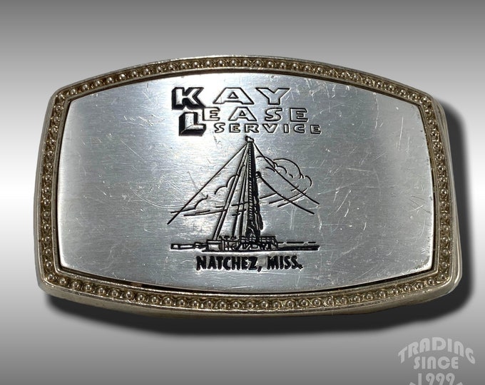 Vintage Belt Buckle Kay Lease Service Natchez, Mississippi Sail Boat #681