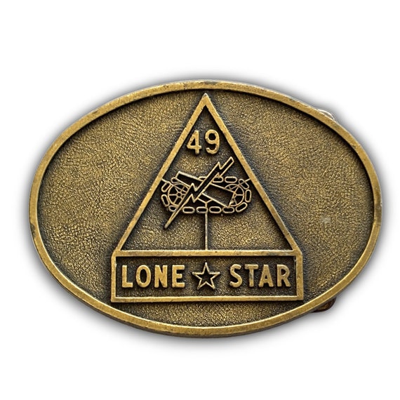 Vintage Belt Buckle 49 Lone Star Texas Army Natio… - image 2