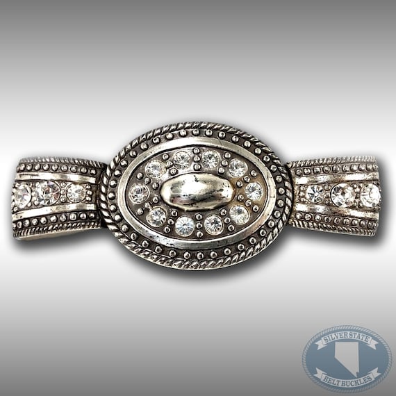 Belt Buckle Women's Rhinestone Bling Two-Piece Art-Deco Goth Victorian By Chicos